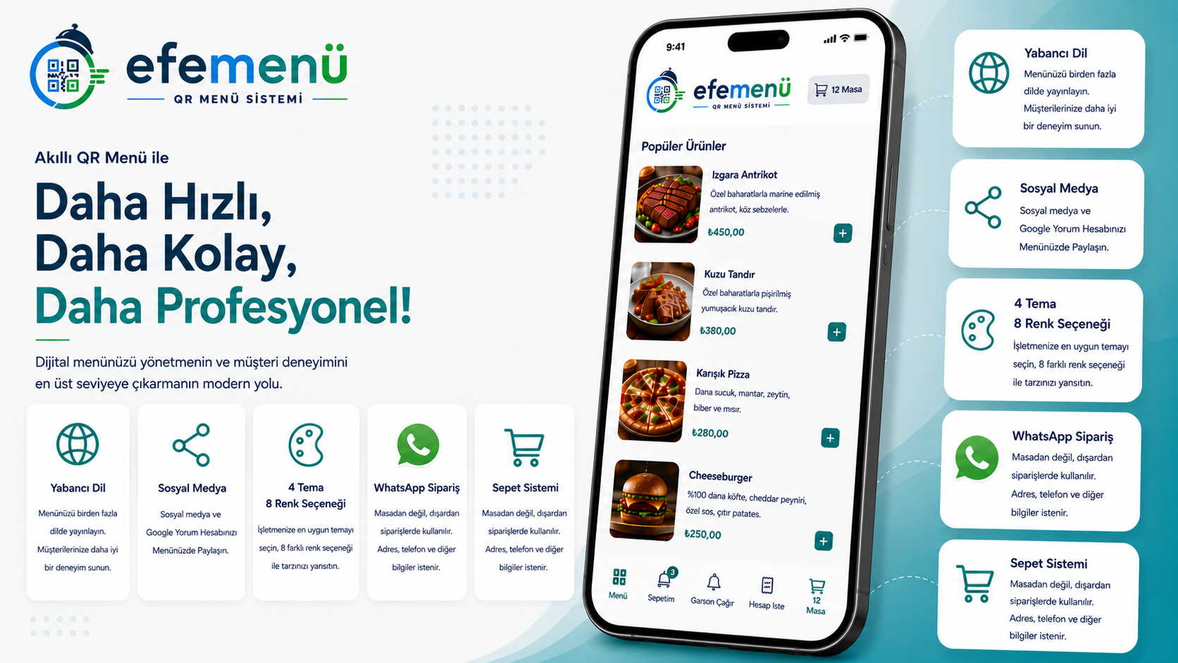 Efemenü QR menü slider görseli
